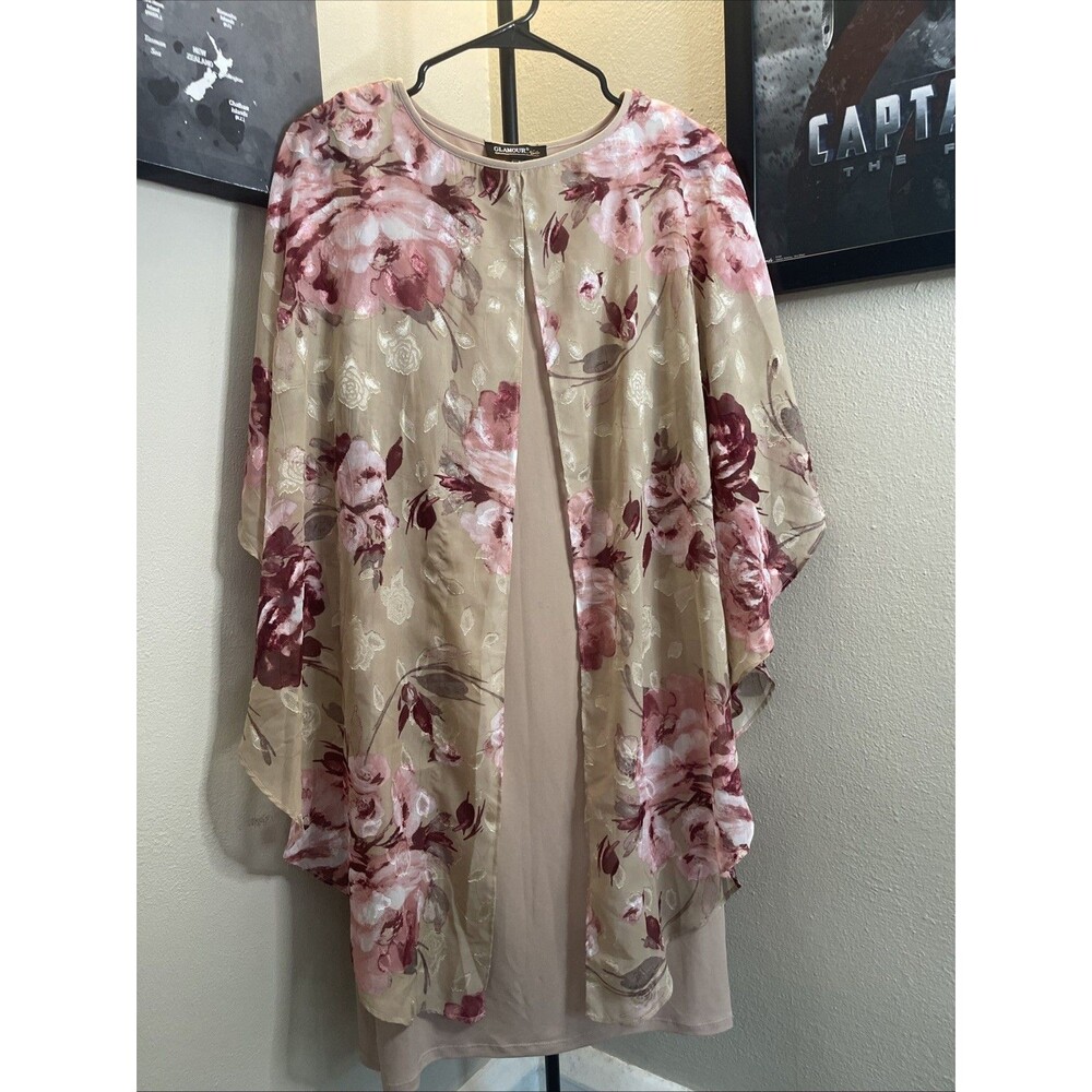 Glamour Size 6 Floral Midi Dress Formal Event Wedding